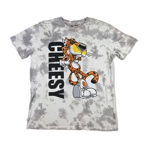 Chester Cheetah Tshirt Tie Die Gray and White Cheetos Cheesy Large Unisex